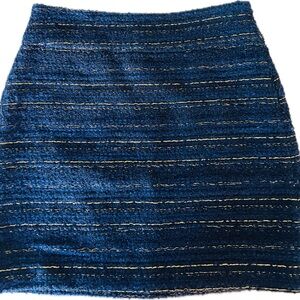 LOFT Elegant Blue Tweed Skirt